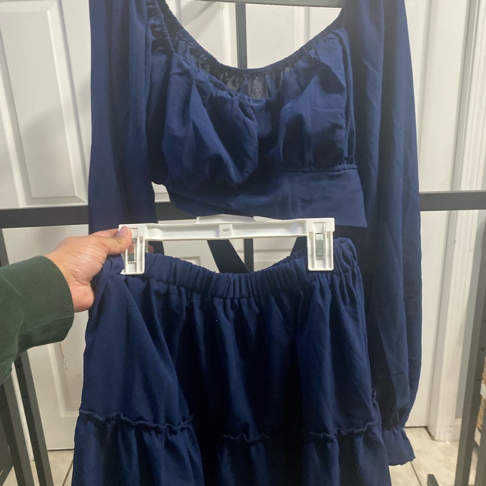 Amazon Navy Blue Skirt Set
